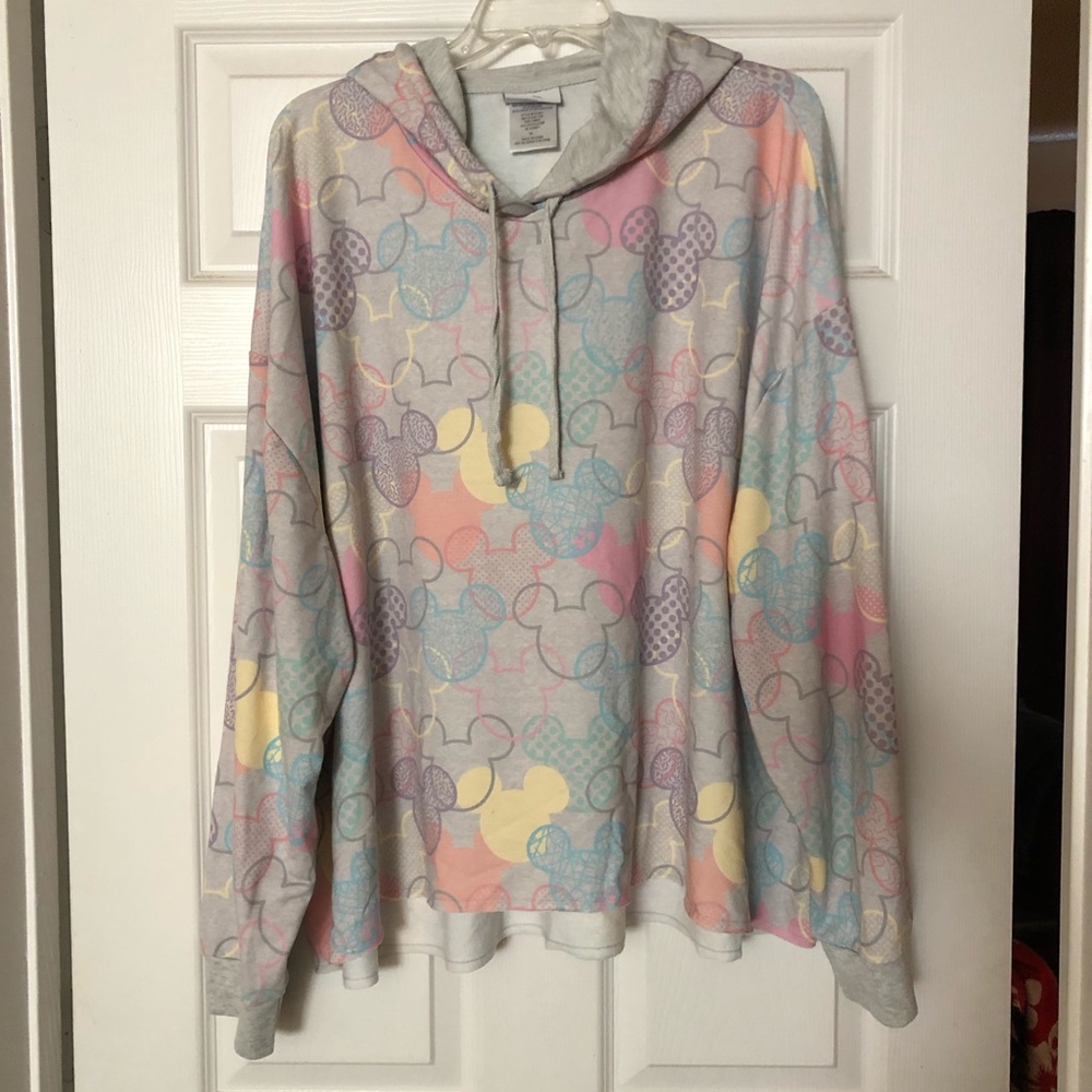 Disney Pullover Hoodie-Mickey Icon Pattern -Pastel